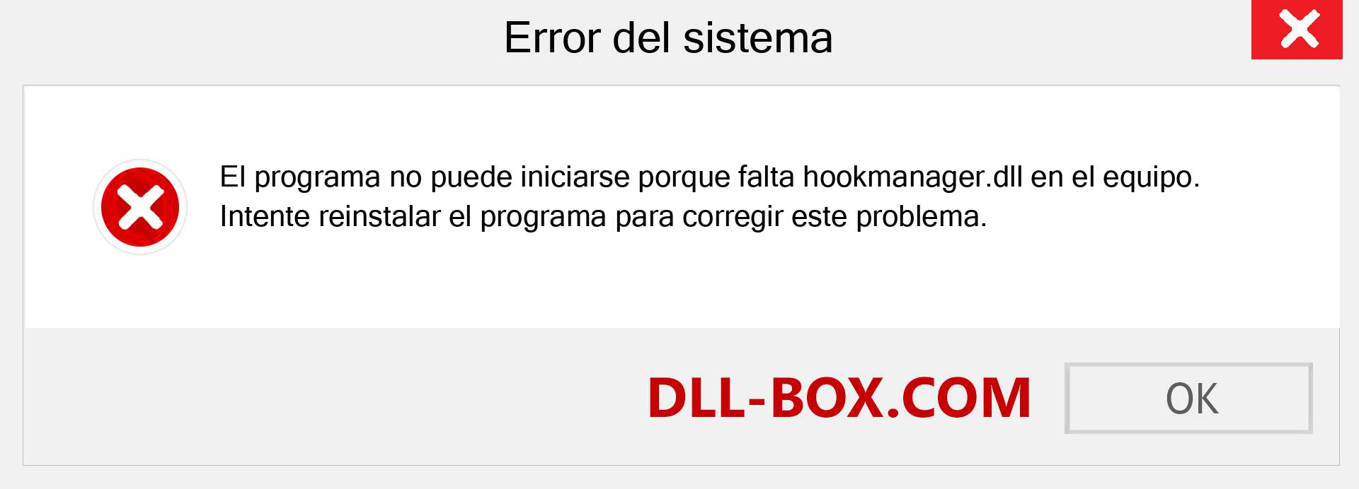 ¿Falta el archivo hookmanager.dll ?. Descargar para Windows 7, 8, 10 - Corregir hookmanager dll Missing Error en Windows, fotos, imágenes