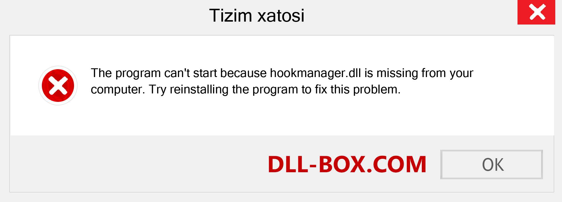 hookmanager.dll fayli yo'qolganmi?. Windows 7, 8, 10 uchun yuklab olish - Windowsda hookmanager dll etishmayotgan xatoni tuzating, rasmlar, rasmlar